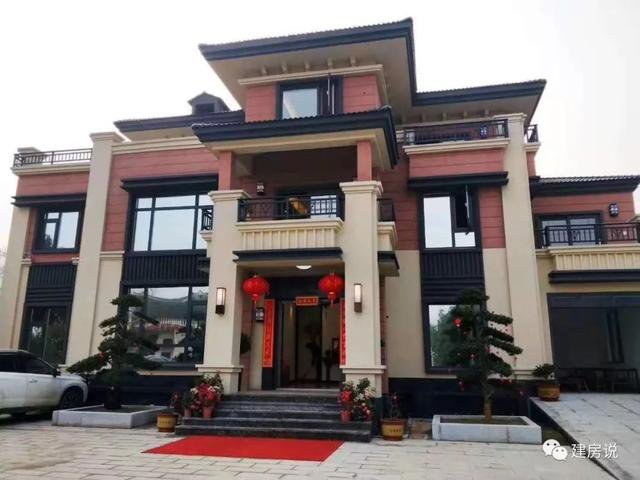 占地123平新中式農(nóng)村房子設(shè)計方案圖，住在里面睡覺到能笑醒