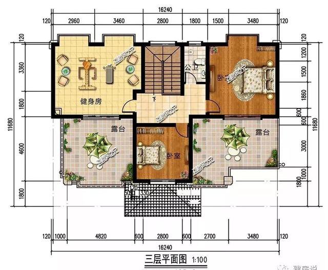 占地123平新中式農(nóng)村房子設(shè)計方案圖，住在里面睡覺到能笑醒