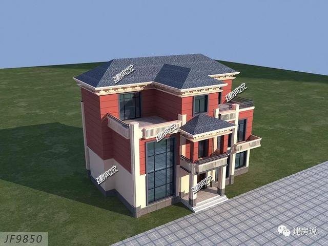 占地123平新中式農(nóng)村房子設(shè)計方案圖，住在里面睡覺到能笑醒