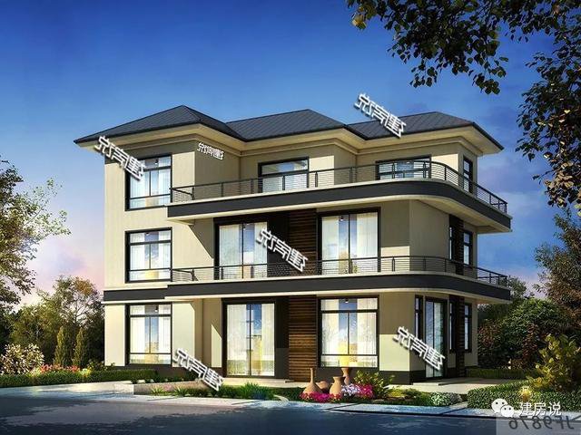 80后和90后喜歡的三層現(xiàn)代樓房戶型圖，城市房價高，回老家建一棟