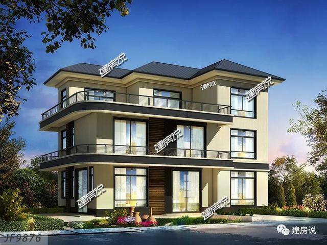 80后和90后喜歡的三層現(xiàn)代樓房戶型圖，城市房價高，回老家建一棟