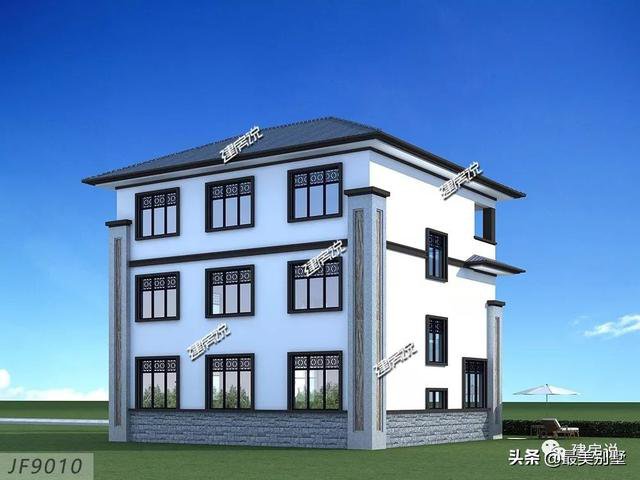 新中式四合院風(fēng)格三層自建房戶型圖，大氣高端有內(nèi)涵