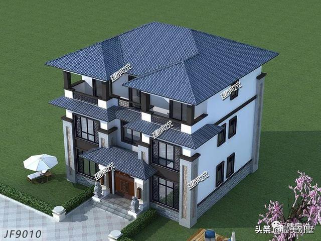 新中式四合院風(fēng)格三層自建房戶型圖，大氣高端有內(nèi)涵