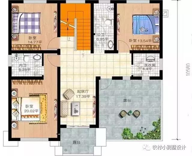 16款農(nóng)村兩層住宅鄉(xiāng)墅戶型圖，顏值比較高