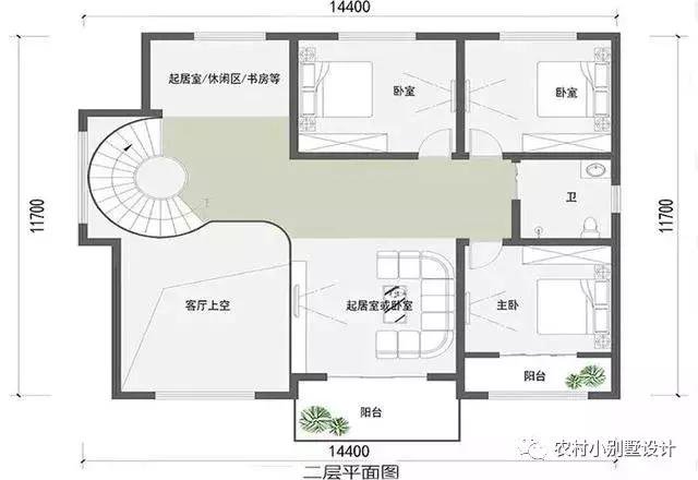 16款農(nóng)村兩層住宅鄉(xiāng)墅戶型圖，顏值比較高