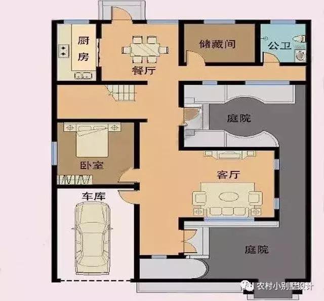 16款農(nóng)村兩層住宅鄉(xiāng)墅戶型圖，顏值比較高