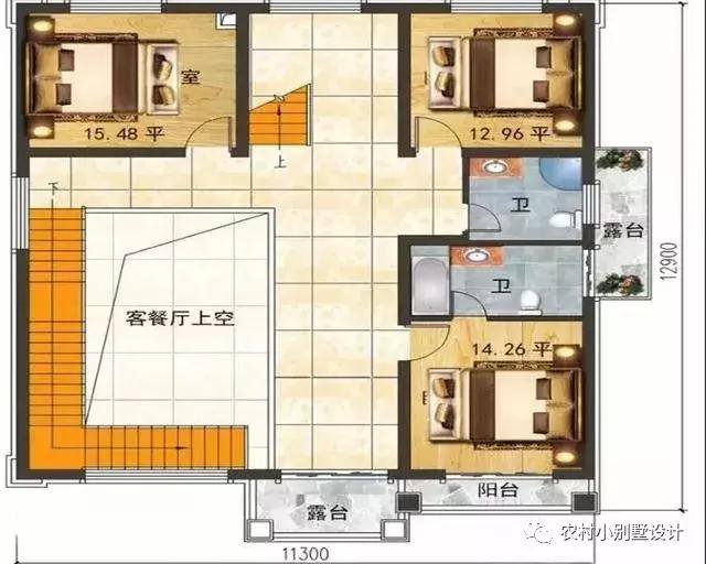 16款農(nóng)村兩層住宅鄉(xiāng)墅戶型圖，顏值比較高