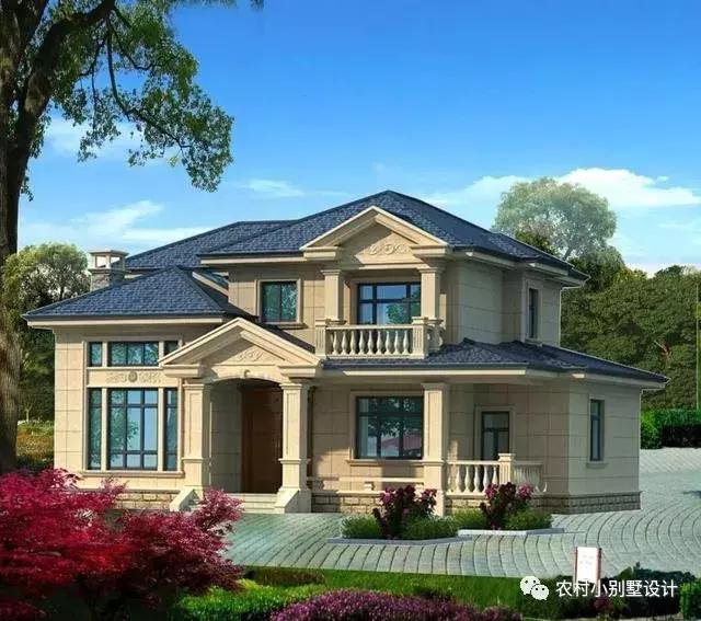 16款農(nóng)村兩層住宅鄉(xiāng)墅戶型圖，顏值比較高