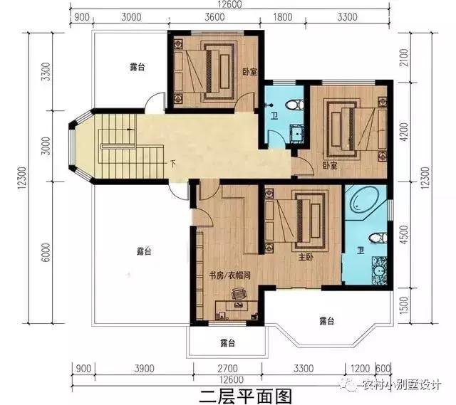 16款農(nóng)村兩層住宅鄉(xiāng)墅戶型圖，顏值比較高