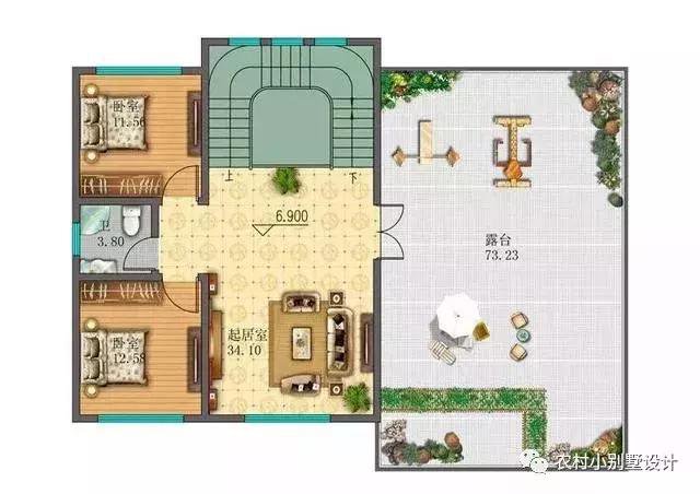 16款農(nóng)村兩層住宅鄉(xiāng)墅戶型圖，顏值比較高