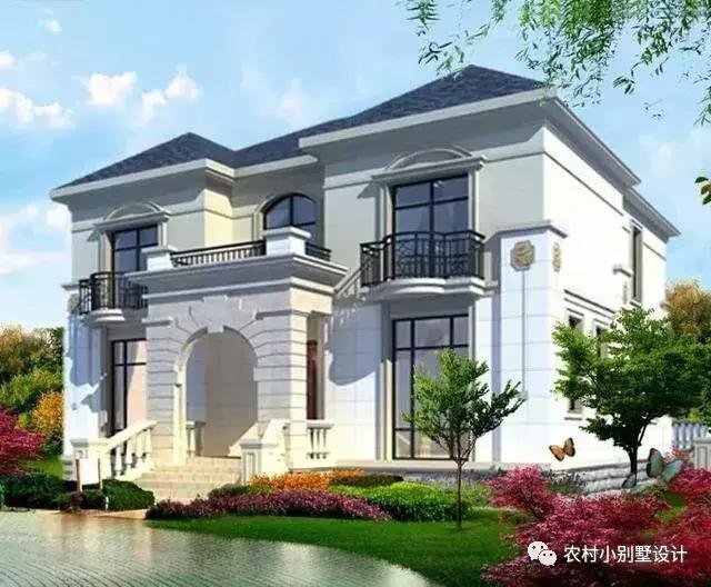 16款農(nóng)村兩層住宅鄉(xiāng)墅戶型圖，顏值比較高