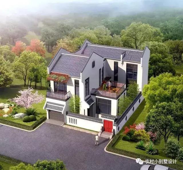 16款農(nóng)村兩層住宅鄉(xiāng)墅戶型圖，顏值比較高