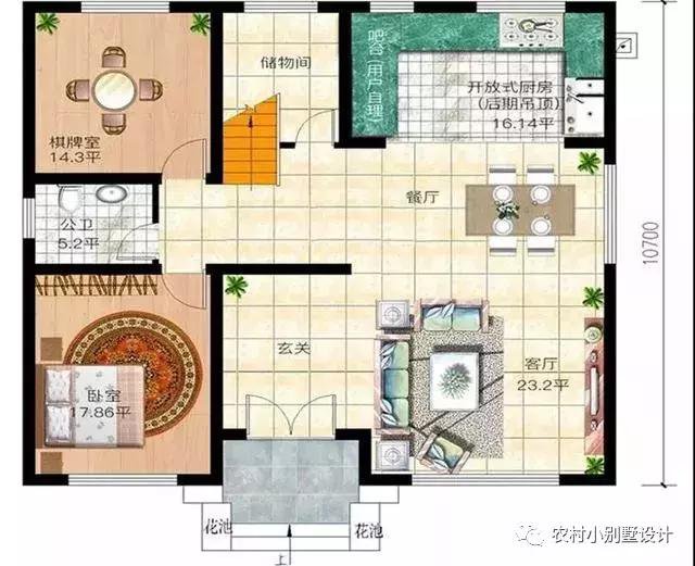 16款農(nóng)村兩層住宅鄉(xiāng)墅戶型圖，顏值比較高