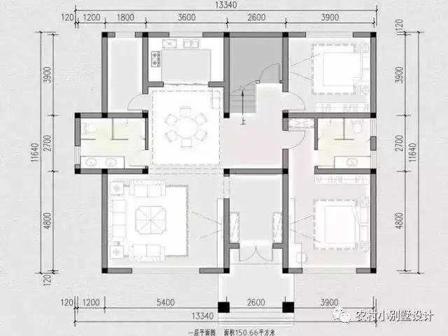 16款農(nóng)村兩層住宅鄉(xiāng)墅戶型圖，顏值比較高