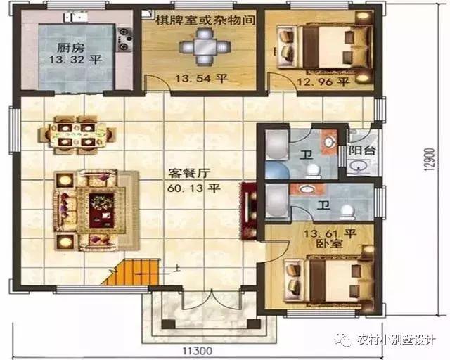 16款農(nóng)村兩層住宅鄉(xiāng)墅戶型圖，顏值比較高