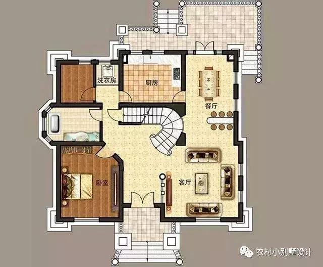 16款農(nóng)村兩層住宅鄉(xiāng)墅戶型圖，顏值比較高