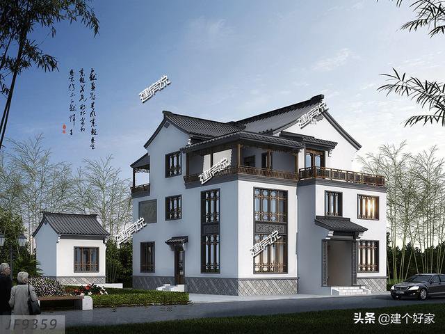 16款中式徽派自建房別墅圖片，高清外觀效果圖