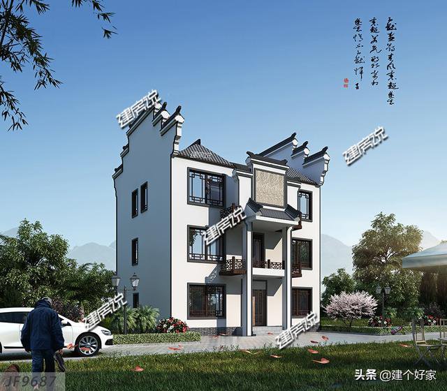 16款中式徽派自建房別墅圖片，高清外觀效果圖