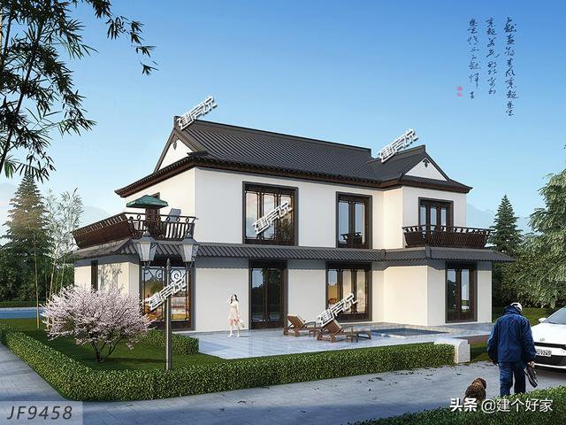 16款中式徽派自建房別墅圖片，高清外觀效果圖