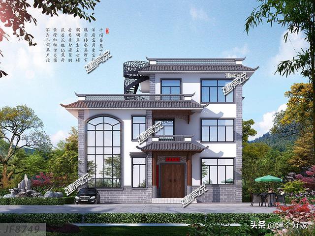 16款中式徽派自建房別墅圖片，高清外觀效果圖