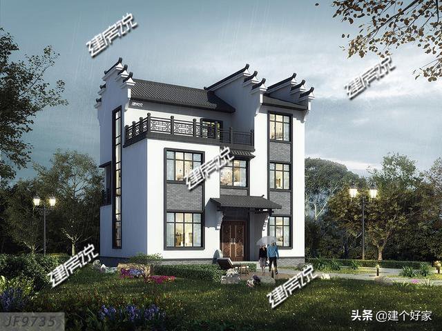 16款中式徽派自建房別墅圖片，高清外觀效果圖