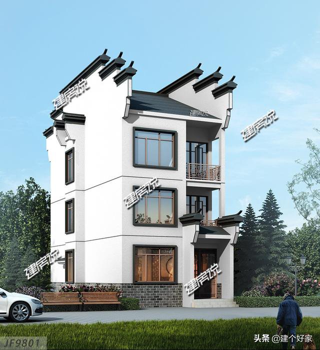 16款中式徽派自建房別墅圖片，高清外觀效果圖