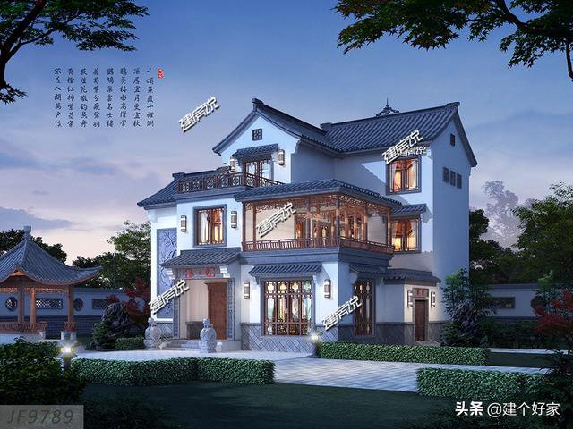 16款中式徽派自建房別墅圖片，高清外觀效果圖