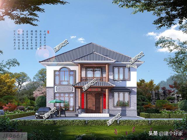 16款中式徽派自建房別墅圖片，高清外觀效果圖