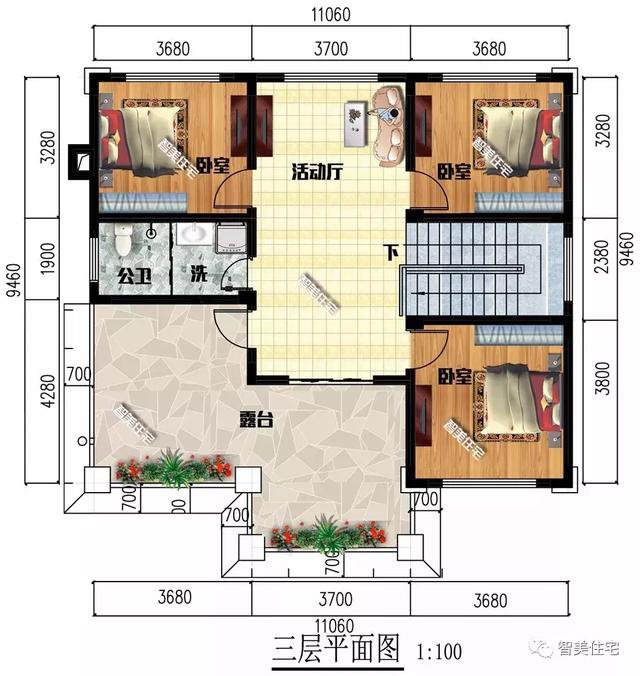 幾款新中式風格的農(nóng)村住宅戶型圖，喜歡第一款的比較多
