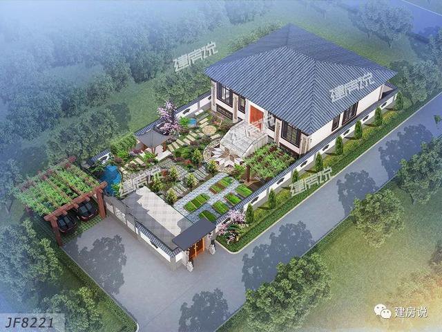 幾款新中式風格民宅外觀圖展示，一層的做成新中式照樣漂亮