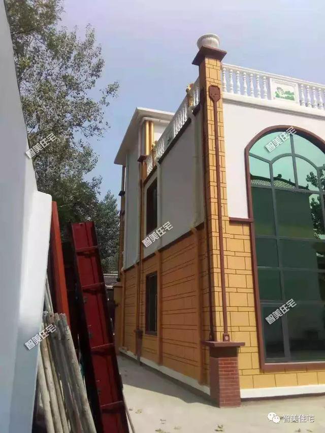 12.5×13米歐式民房戶型圖，附施工過(guò)程和完工圖片