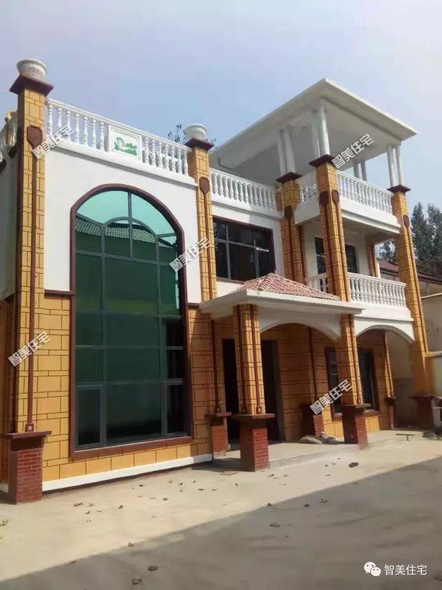 12.5×13米歐式民房戶型圖，附施工過(guò)程和完工圖片