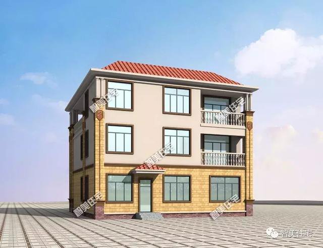 12.5×13米歐式民房戶型圖，附施工過(guò)程和完工圖片