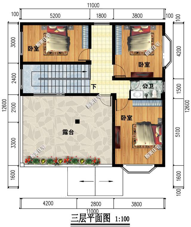 2棟簡(jiǎn)易三層洋樓戶型圖，施工比較容易