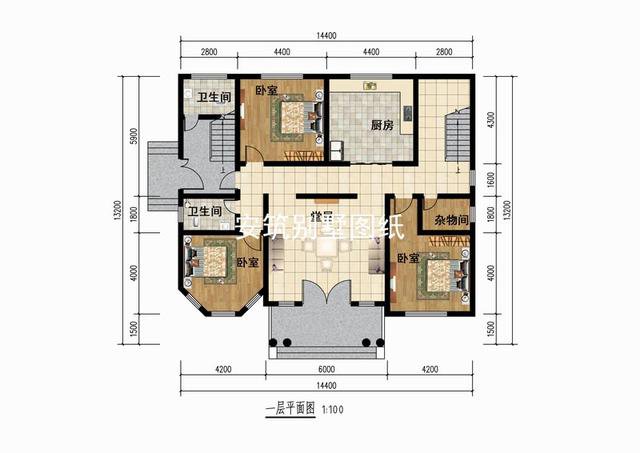 帶小亭子的四層歐式小洋樓戶型圖，大佬級的才能住