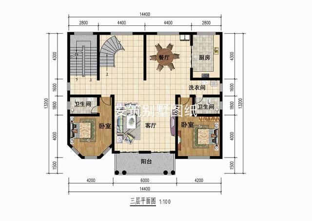 帶小亭子的四層歐式小洋樓戶型圖，大佬級的才能住