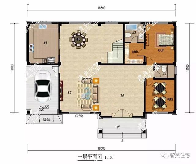 層次分明的兩層半歐式戶型方案圖，客廳中空復(fù)式