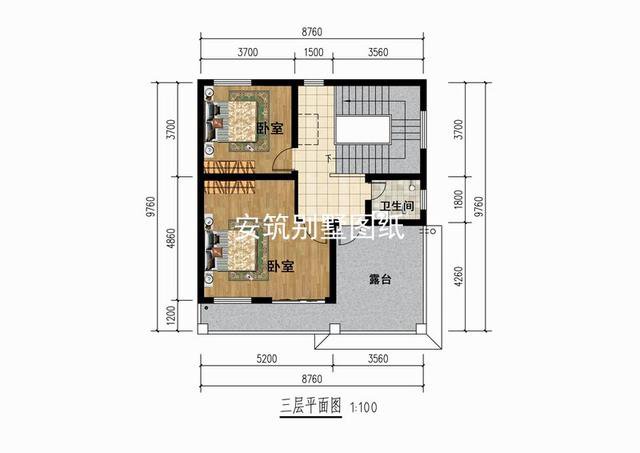 80平方米三層精致小洋樓戶型圖，還帶個(gè)大露臺(tái)