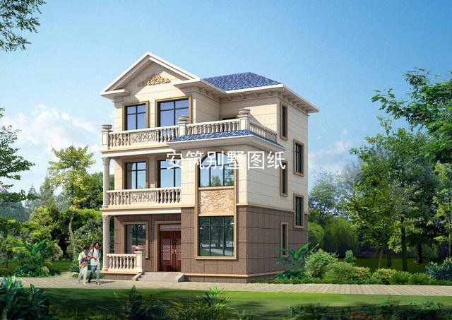 80平方米三層精致小洋樓戶型圖，還帶個(gè)大露臺(tái)