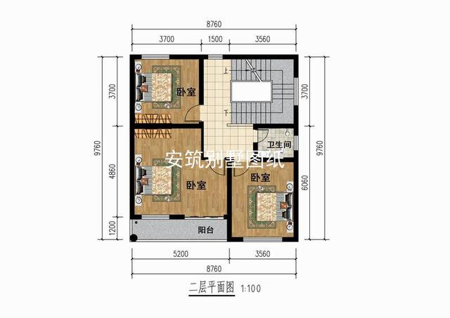 80平方米三層精致小洋樓戶型圖，還帶個(gè)大露臺(tái)