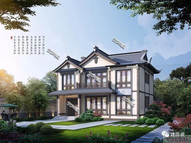 120多平方兩層半仿古住宅方案戶型圖，成功人士喜歡的風格