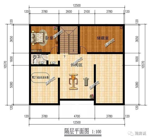 120多平方兩層半仿古住宅方案戶型圖，成功人士喜歡的風格