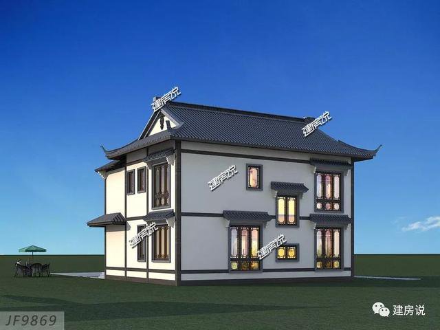 120多平方兩層半仿古住宅方案戶型圖，成功人士喜歡的風格