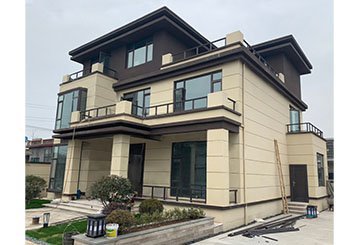 新中式帶露臺(tái)30萬(wàn)左右農(nóng)村三層別墅，客廳中空