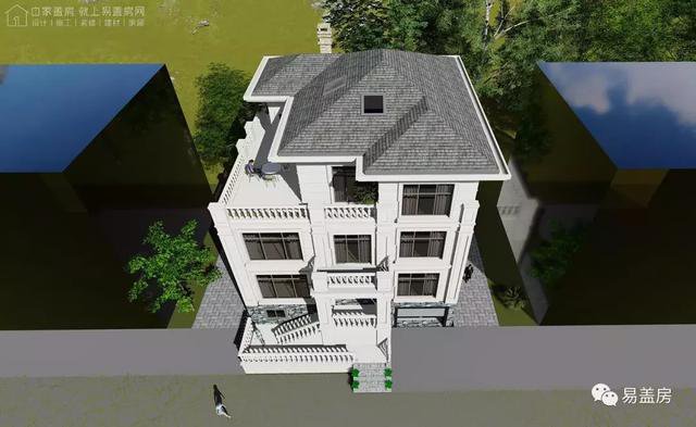 帶架空層的三層歐式自建鄉(xiāng)村房子戶型圖，造價(jià)100萬(wàn)左右