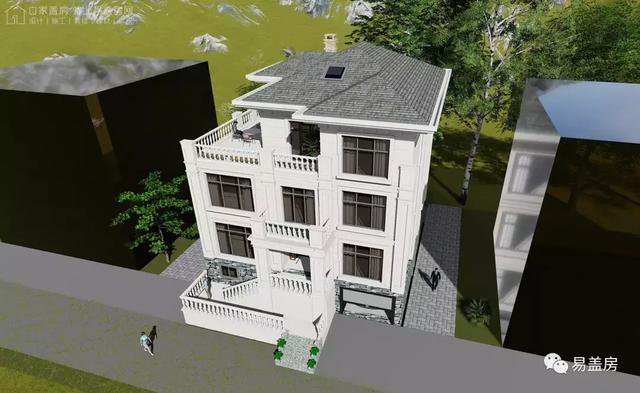 帶架空層的三層歐式自建鄉(xiāng)村房子戶型圖，造價(jià)100萬(wàn)左右