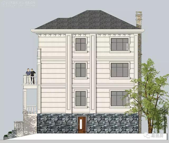 帶架空層的三層歐式自建鄉(xiāng)村房子戶型圖，造價(jià)100萬(wàn)左右