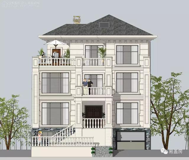 帶架空層的三層歐式自建鄉(xiāng)村房子戶型圖，造價(jià)100萬(wàn)左右