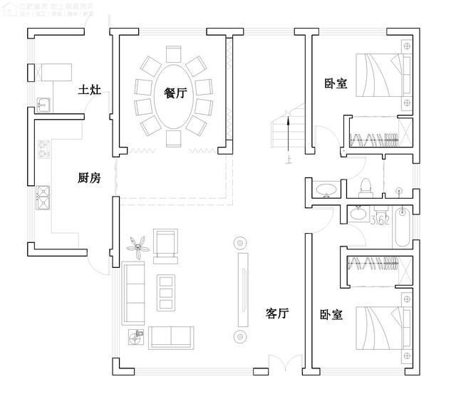 安徽老家自建農(nóng)村二層住宅戶型圖，帶小院，享受愜意生活