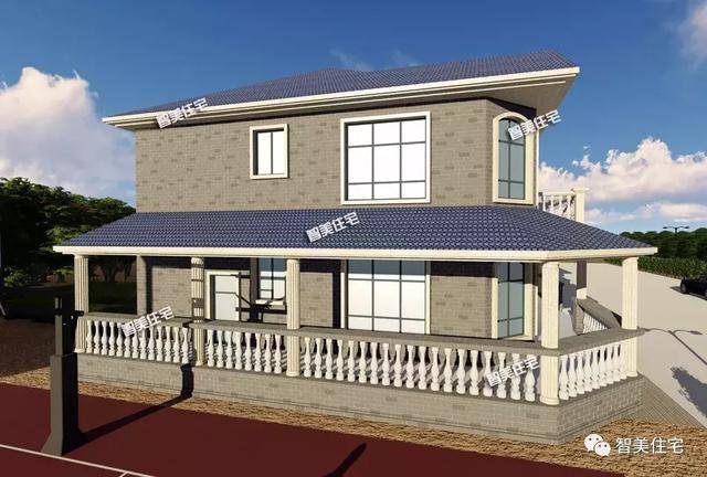 16.9×13.8米農(nóng)村二層半住宅戶型方案圖，純歐式風(fēng)格